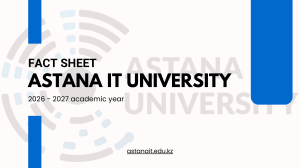 Astana IT University Fact Sheet 2026-2027: Exchange Student Guide