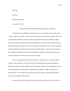 Community Cultural Wealth and Chicano Resistance in Education Essay
