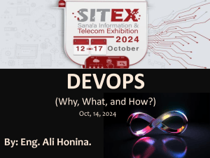 DevOps (Why, What, and How?) &ndash; SITEX 2024 Presentation