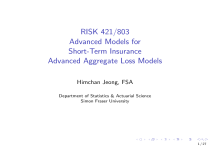 Advanced Aggregate Loss Models – Actuarial Science Lecture Slides