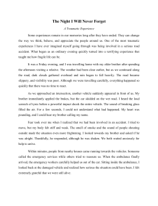 The Night I Will Never Forget: A Narrative Essay About a Car Accident