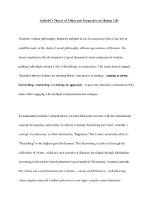 Aristotle's Theory of Ethics: Eudaimonia, Virtue and Human Life