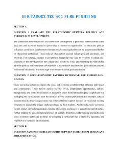 TEC 401 Curriculum Studies Exam Questions and Model Answers