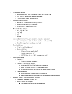 Regression Analysis Study Guide: Model Selection, Diagnostics, WLS