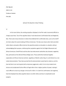 Selma & The Need for Critical Thinking: Essay on Bias and Fallacies