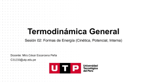 Termodin&aacute;mica General: Formas de Energ&iacute;a - Sesi&oacute;n 02 UTP
