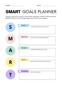 SMART Goals Planner Template: Goal Setting Worksheet