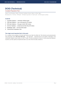 UPSC DCIO Technical Exam Prep Pack: Syllabus, Weightage & Plan