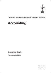 Accounting Question Bank 2024,