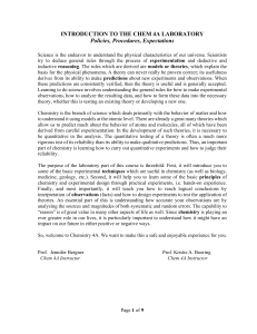 Chem 4A Laboratory Introduction: Policies, Safety & Schedule 2026