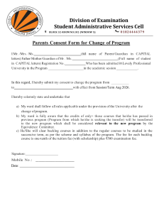 Parents Consent Form for Change of Program | LPU