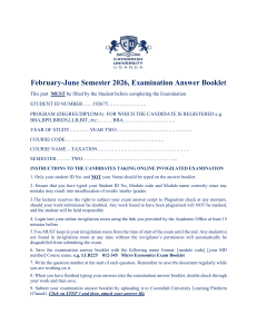 Taxation Exam Answer Booklet &ndash; Cavendish University Uganda 2026