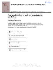 Neoliberal Ideology in Work and Organizational Psychology (2018)