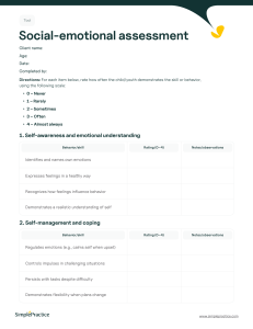 Social-Emotional Assessment Tool for Children and Youth