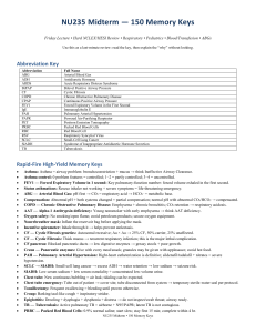 NU235 Midterm Review: 150 Memory Keys for NCLEX/HESI Nursing