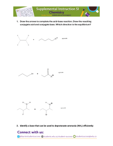 Chemistry SI Worksheet: Acid-Base Reactions & Conjugate Pairs
