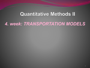 Transportation Models & Stepping Stone Method &ndash; Quantitative Methods II Lecture