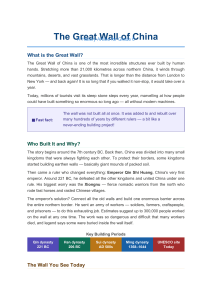 The Great Wall of China &ndash; History Article for Grade 6