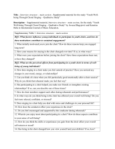Interview Structure: Youth Well-Being Through Choral Singing Study