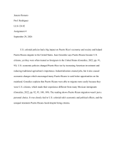 U.S. Colonial Policies and Puerto Rican Migration - Student Essay