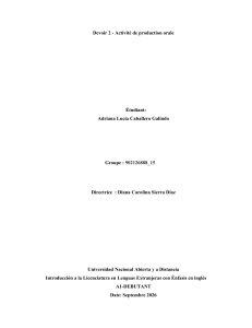 Devoir 2 - Activit&eacute; de production orale en fran&ccedil;ais A1 - UNAD