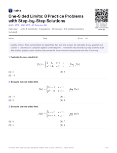 One-Sided Limits: 8 Practice Problems with Step-by-Step Solutions