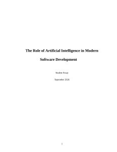 The Role of Artificial Intelligence in Modern Software Development