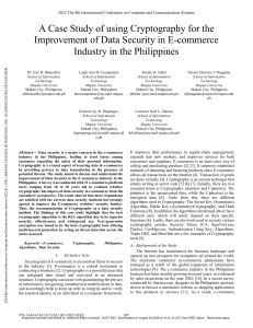 Cryptography for Data Security in Philippine E-commerce: A Case Study