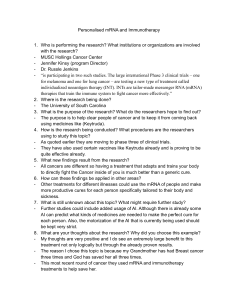 Personalised mRNA and Immunotherapy: Student Research Worksheet