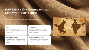 Haryana: Pharmaceutical Gateway of North India &ndash; Summit Pitch Deck