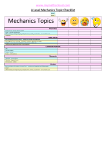 A Level Mechanics Topic Checklist &ndash; Year 1 & 2 Revision Guide