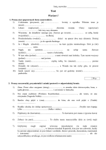 Test z języka polskiego jako obcego &ndash; wariant 1 (gramatyka)