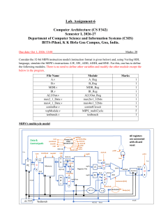 Computer Architecture Lab 6: MIPS Multicycle Verilog Assignment