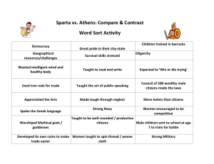 Sparta vs. Athens: Compare & Contrast Word Sort Activity