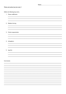 Water and Carbon Key Term Test 4: Geography Vocabulary Quiz
