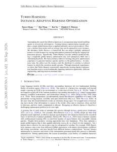 Turbo Harness: Instance-Adaptive Harness Optimization for LLM Agents