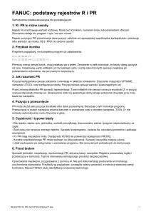 FANUC: podstawy rejestr&oacute;w R i PR &ndash; notatka dla początkujących