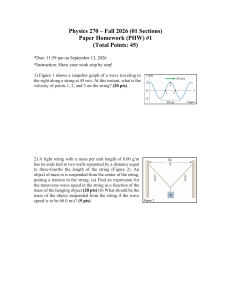Physics 270 Fall 2026 Paper Homework 1: Transverse Waves on a String