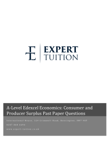 A-Level Edexcel Economics: Consumer & Producer Surplus Exam Questions