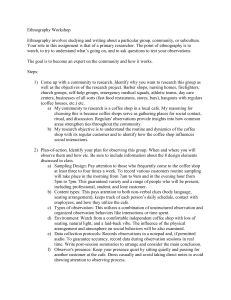 Ethnography Workshop: Coffee Shop Community Research Assignment