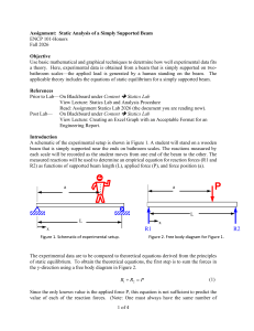 Static Analysis of a Simply Supported Beam Lab Assignment