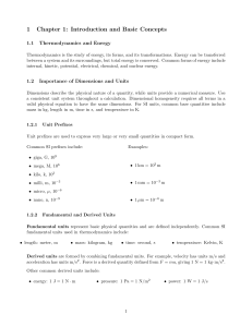 Thermodynamics Chapter 1: Introduction and Basic Concepts