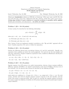 BU EC401 Signals and Systems Homework 3: Convolution & LTI Systems