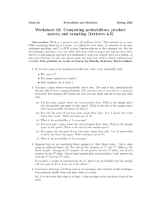 Math 32 Worksheet 02: Probability, Product Spaces & Sampling