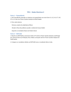TPC1 Redes El&eacute;ctricas II &ndash; PowerWorld e MATLAB: Fluxo de Pot&ecirc;ncia