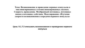 Возникновение и проведение нервного импульса: аксоны, 9 класс