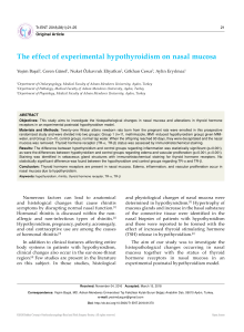 Effect of Experimental Hypothyroidism on Nasal Mucosa | Tr-ENT 2018