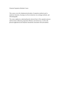 Chemical Separation Methods Course in Analytical Chemistry