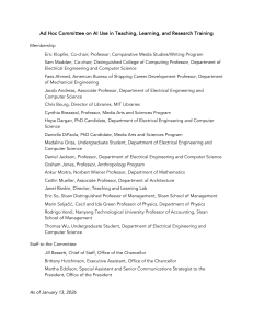 MIT Ad Hoc Committee on AI Use in Teaching, Learning & Research
