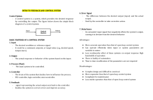 Intro to Feedback and Control Systems - Lecture Notes